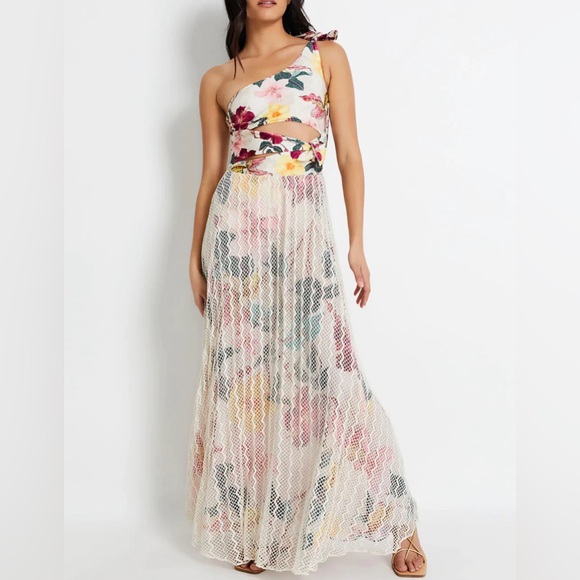 PatBO Dresses & Skirts - NWT PATBO Hibiscus One Shoulder Lace Dress XS